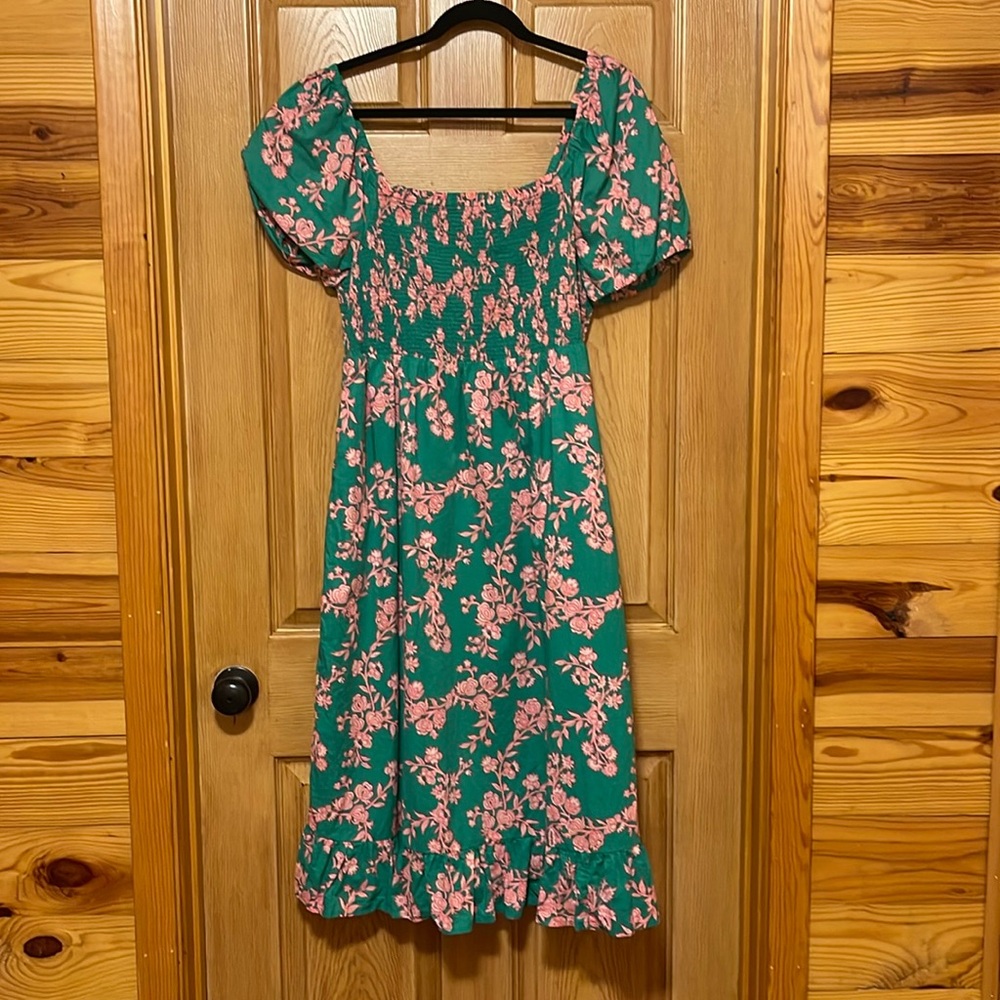 J. Crew beautiful green smocked top dress
Size L
